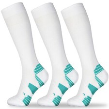 3 Pairs Light Compression Socks for Women and Men 8-15 mmHg Knee High Support...