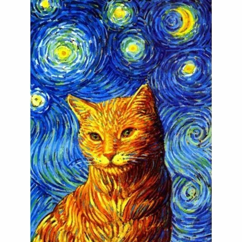 5D Diamond Painting Van Gogh Starry Night, DIY Diamond Art Kit for