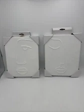 NEW set 2 THRESHOLD 8" x 10"Open & close Eye 100% Hand paint Wall Canvas White