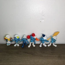Smurfs Lot Mcdonalds Happy Meal Toys Smurf Cake Toppers Figures Figurine Set 6