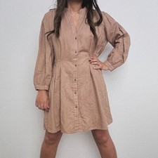 Zara linen style boho short summer dress medium