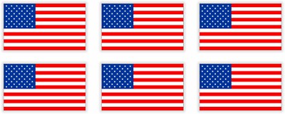 6-pcs Mini AMERICAN FLAGS Vinyl Stickers Decals Hard Hats Bump Caps Helmets Etc