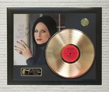 Barbara Streisand Framed Black wood Reproduction Signature Gold LP Display