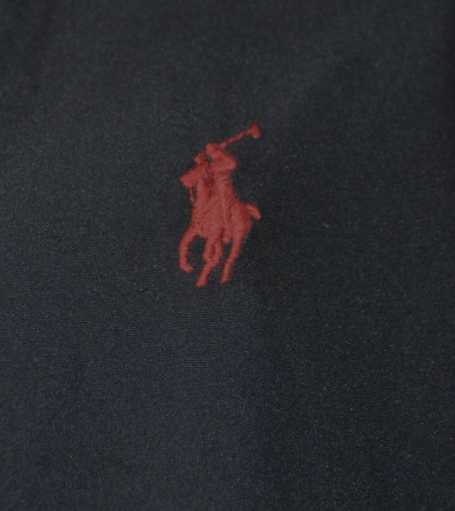 Giacca con cappuccio nera Ralph Lauren in pile polare poliestere pony rosso XLarge nuova con etichette $198