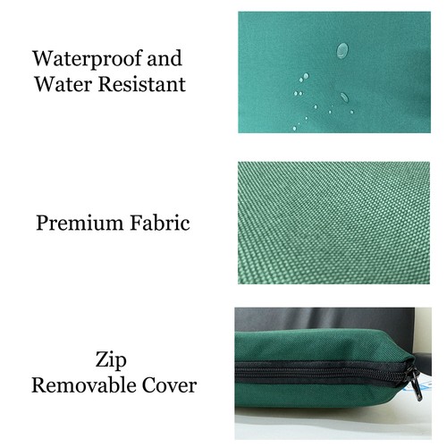 Three Seater Outdoor Garden Bench Patio Seat Pads Chair Swing Cushion Waterproof - Picture 6 of 44
