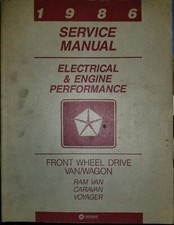 Manuel d'entretien Dodge Ram Van Caravane Voyager 1986 moteur électrique   