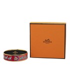Hermes GM Enamel Emaile Statue Horse Bangle Bracelet Red x Multicolor with Box