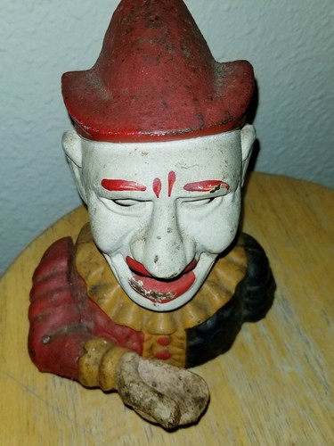 Cast Iron Clown bank Mechanical  vintage clown bank  - 第 6/12 張圖片