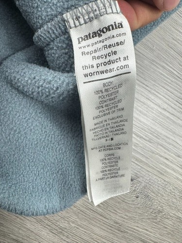 Patagonia Sweater Mens M Gray Plume Blue Microdini 1/2 Zip Pullover Fleece - Picture 8 of 9