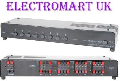 8 WEGE PAAR STEREO LAUTSPRECHER WÄHLER SCHALTER BOX 