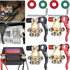 4X Car Battery Terminal Connectors Clamp Brass Quick Release Disconnect Terminal