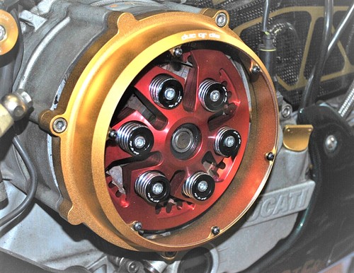 NEU Ducati Kupplungsdeckel "45" mit Distanzen clutch Deckel Kupplung gold - Bild 3 von 10