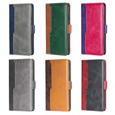 Funda tipo billetera de cuero empalme para teléfono Huawei Mate 70 80 Pura 80 P50 P60 Nova Y90
