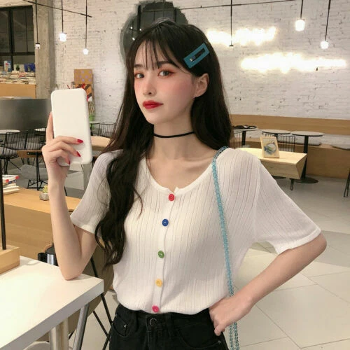 Polyester Short Sleeve Jumpers & Cardigans for Women