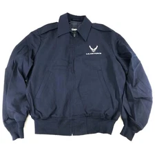 USAF AIR FORCE BLUE LOGO LIGHTWEIGHT BOMBER JACKET SIZES 38-48