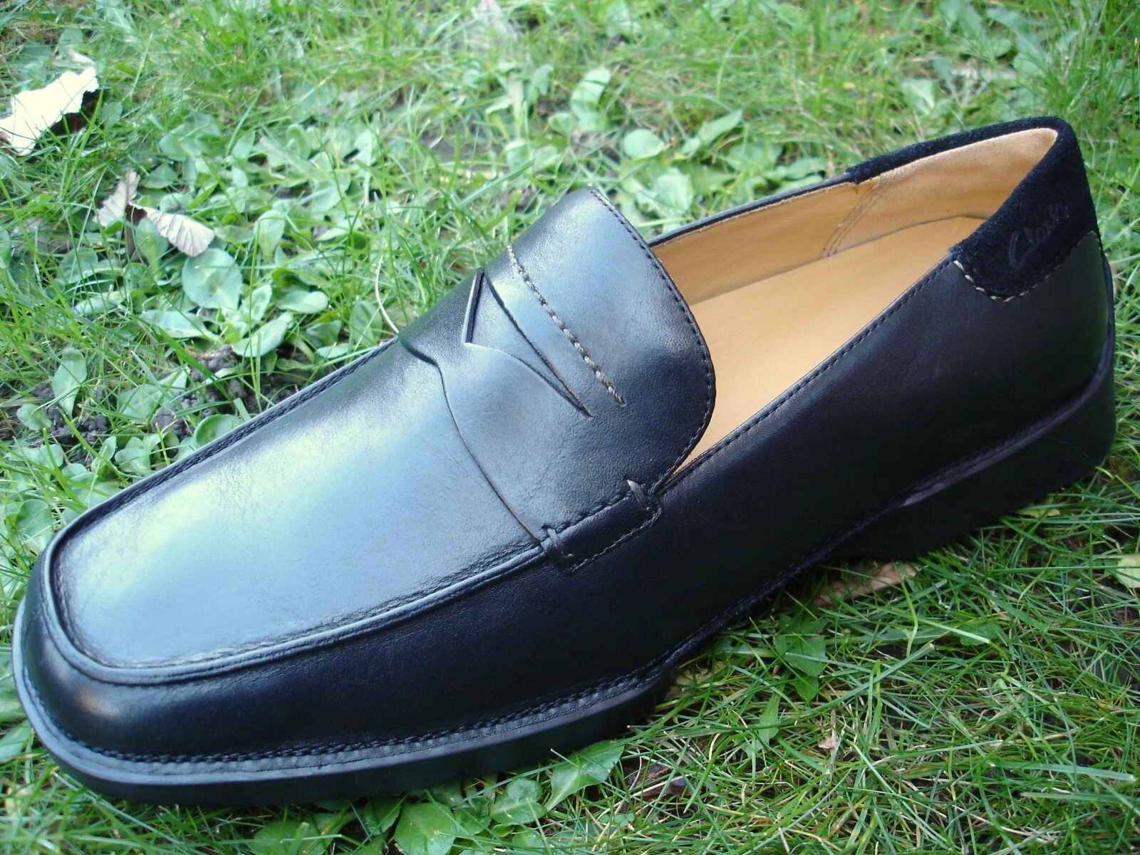 Clarks ACTIVE AIR SLIP ON scarpa in pelle nera da uomo UK 9 5 G EU 44 M