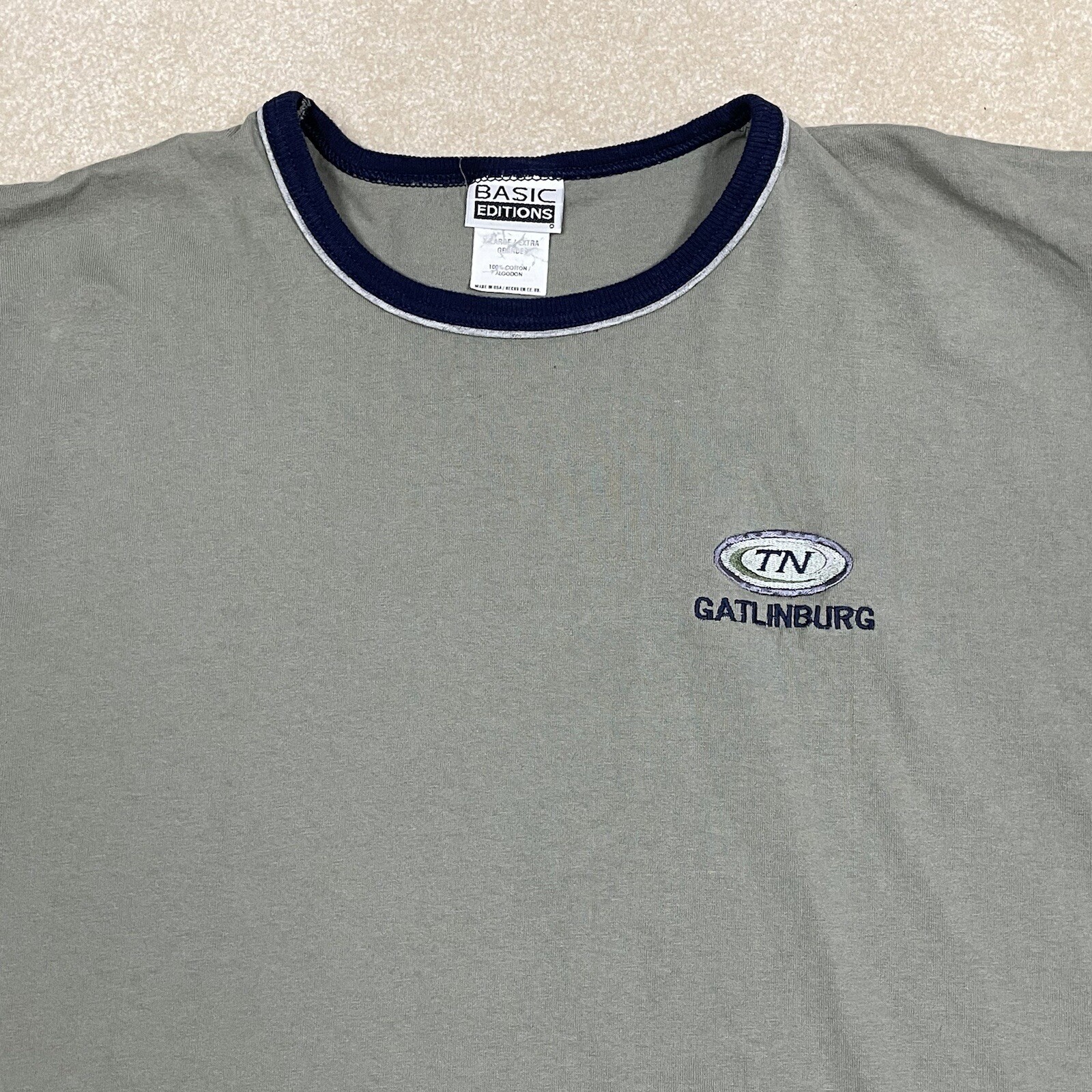 VTG 90s Basic Editions Ringer Tee Gatlinburg TN G… - image 3