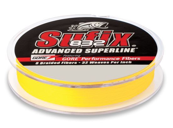 Sufix 832 Advanced Superline Hi Vis Yellow 150yd 10lb Test Fishing