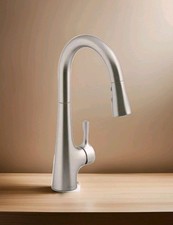 Kohler K-24661-VS Single Hole Pull Down Kitchen Faucet Silver
