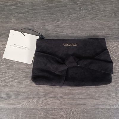 Donna Karan Cashmere Mist Black Travel Cosmetic Make Up Case Zip Bag
