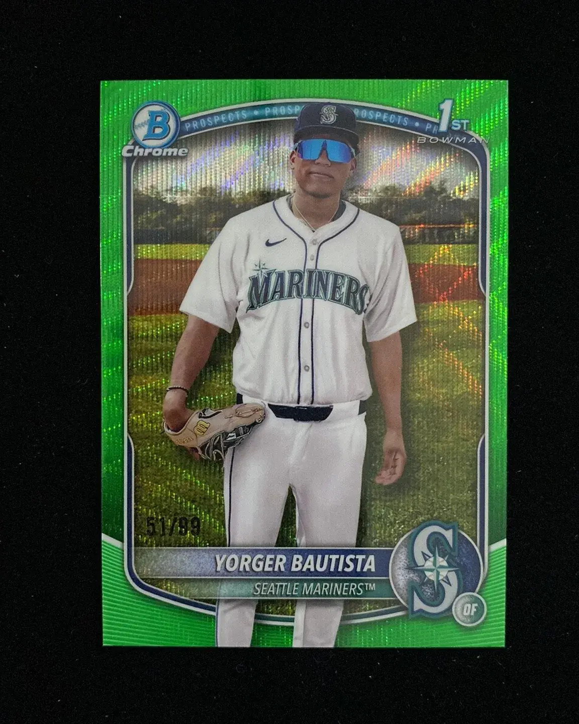 2025 Bowman Chrome Prospects Green Wave #BCP-194 Yorger Bautista 1st 51/99 HD