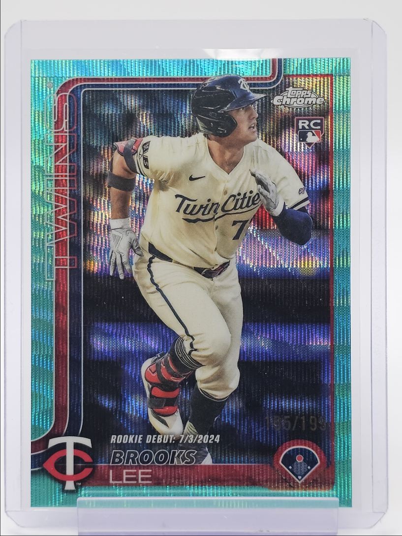 BROOKS LEE 2025 TOPPS CHROME UPDATE ROOKIE DEBUT AQUA WAVE RC /199 Q4060