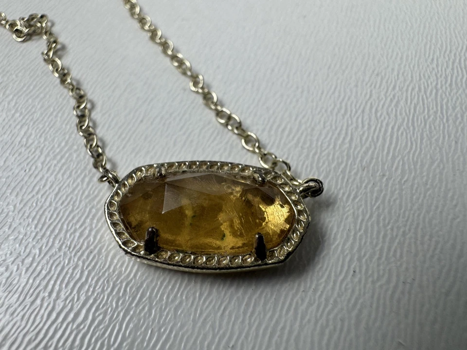 Ожерелье Kendra Scott граненая подвеска серебристое регулируемая цепочка женское 18 - Изображение 2 из 4