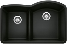 Blanco 441603 Diamond 32" Undermount Double Basin SILGRANIT - Black