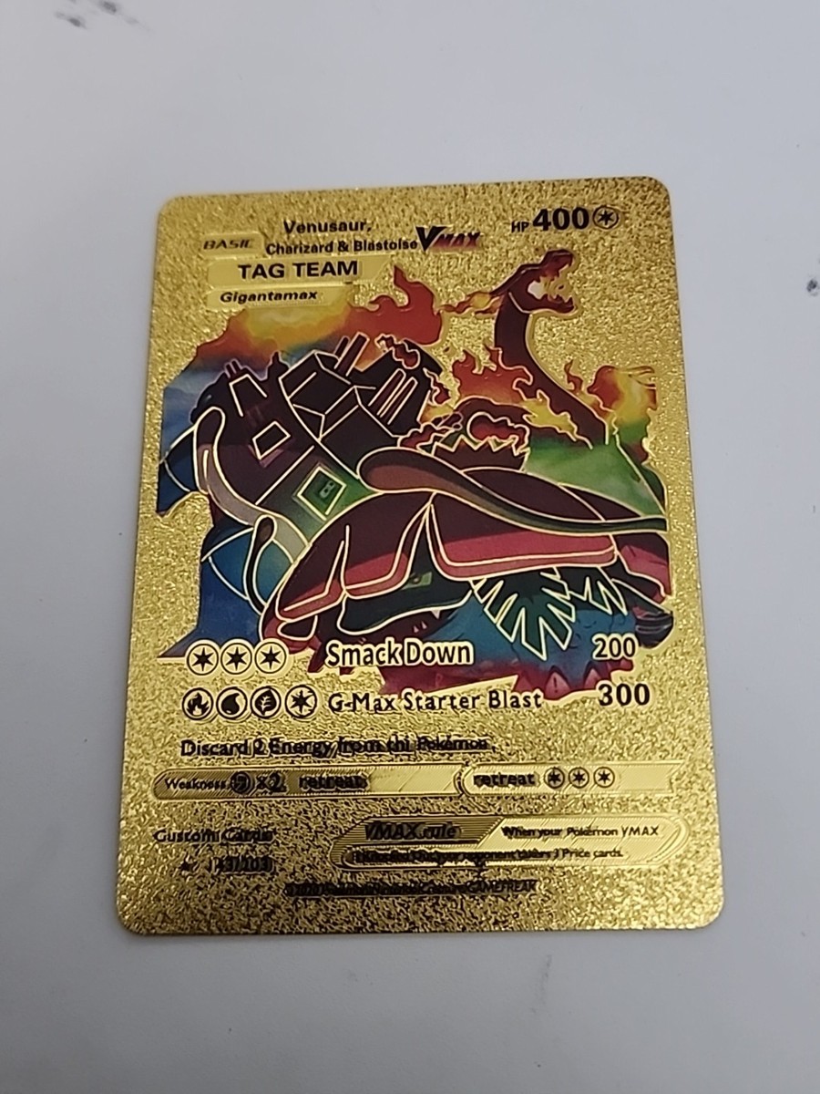 Venusaur, Charizard, & Blastoise Gigantamax VMax Tag Team Gold