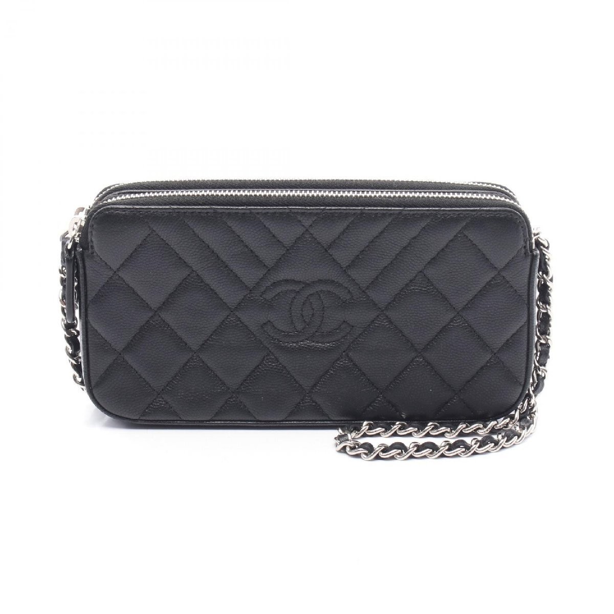 Chanel W Zip  Shoulder Bag Grained Calfskin 715632