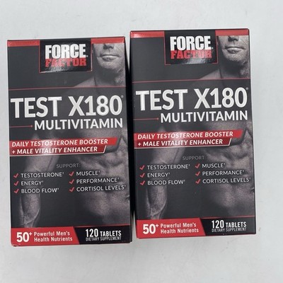 Lot Of 2 Force Factor Test X180 -Multivitamin 120 Tablets Exp: 09-27