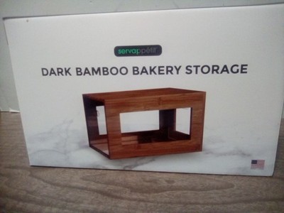 Servappetit Dark Bamboo Bakery Storage Bread Pastry Box