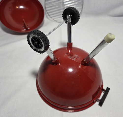 Red Weber Mini Grill By Teleflora With Lid & Grate 8" Tall BBQ Smoker Grilling - Picture 11 of 18