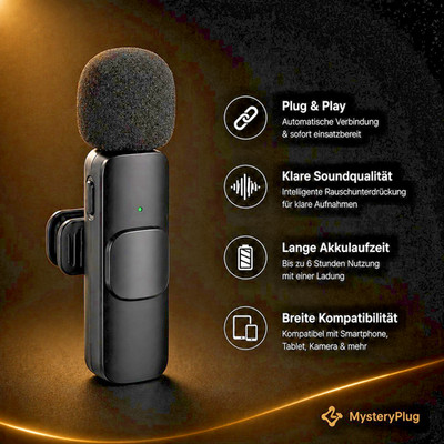Lavalier Mikrofon 1er - 2er Set USB-C Kabellos Wireless Android Vlog