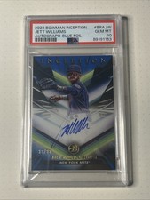 2023 Bowman Inception Jett Williams Auto Blue Foil #BPAJW PSA 10 NYC METS /99