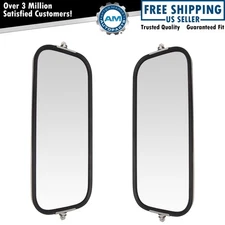 West Coast Mirror Peaked Back 16x7 Stainless Steel Pair Set for Heavy Duty Truck