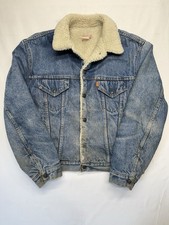 Vintage 1980s Levi s Orange Tab Sherpa Lined Denim Jacket USA Made Sz 46 Mens