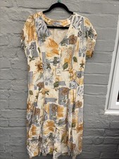 H&R Models Vintage Koszula Sukienka Rozmiar 12 Żółta Shabby Chic Styl francuski