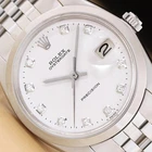 ROLEX OYSTERDATE PRECISION 6694 WHITE DIAMOND DIAL STEEL MANUAL WIND 34MM WATCH