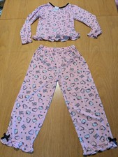 Vintage Sanrio Hello Kitty Girls 2 Piece Pink Thermal Pajama Set Size 5T