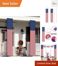 4th of July Decorations Outdoor - Hanging American Flag Banners Stars and Str...