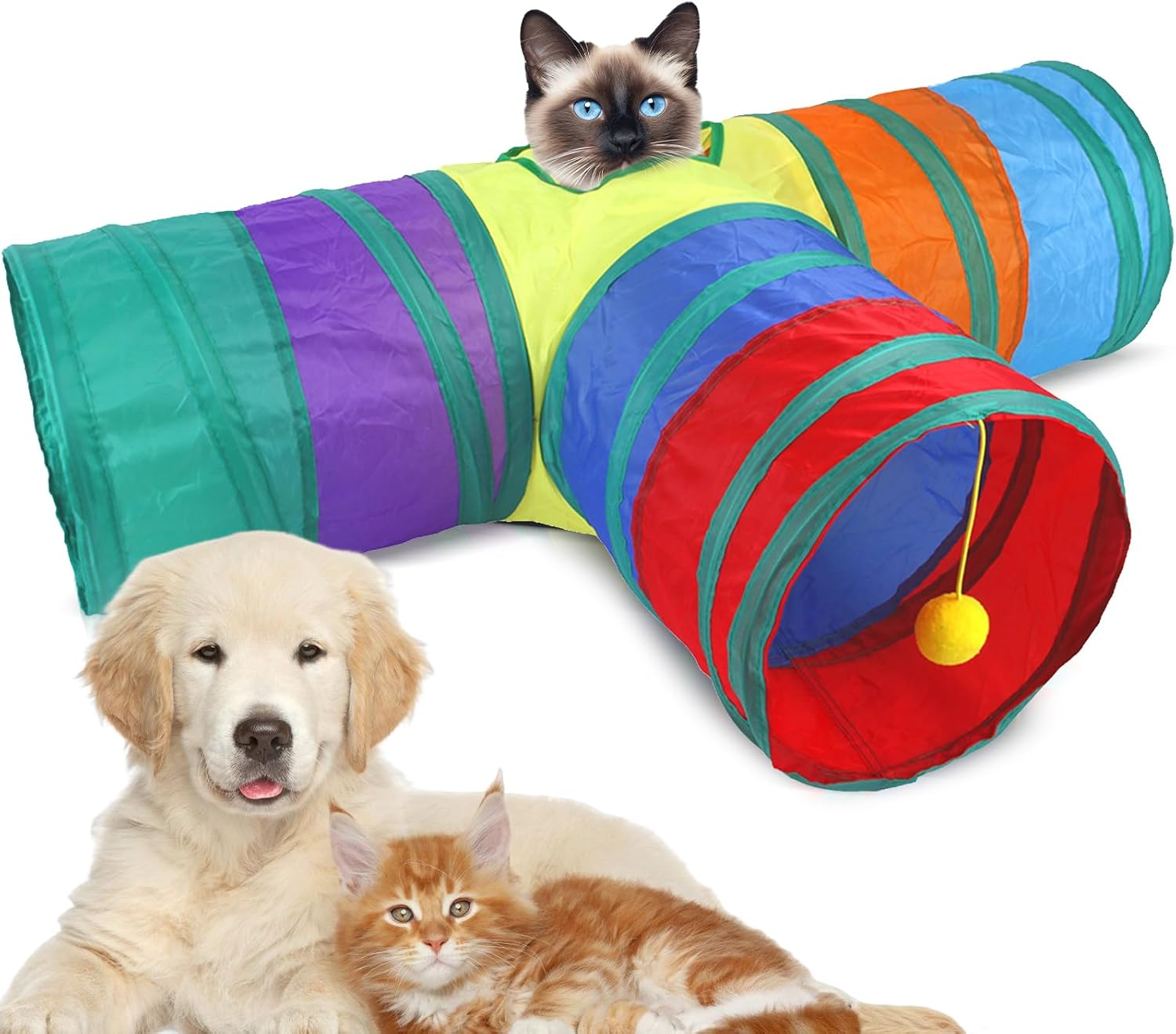 Guinea Pig Tunnel, Rabbit Cat Tunnels Collapsible 3 Way