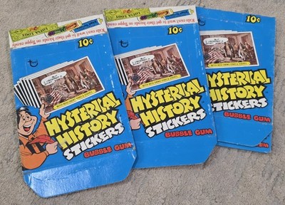 (3)  1976 Topps (Historical History Stickers) Empty Box Folded/Broken Down