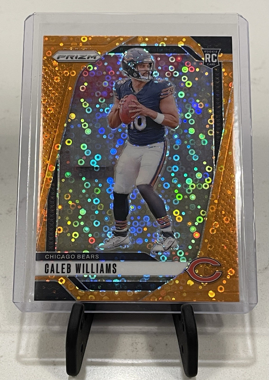 2024 Caleb Williams Panini Prizm #301 Rookie RC - ORANGE DISCO PRIZM REFRACTOR✨