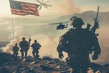 US MILITARY ARMY AIR FORCE SOLDIER STRETCHED CANVAS WALL ART READY TO HANG MC43