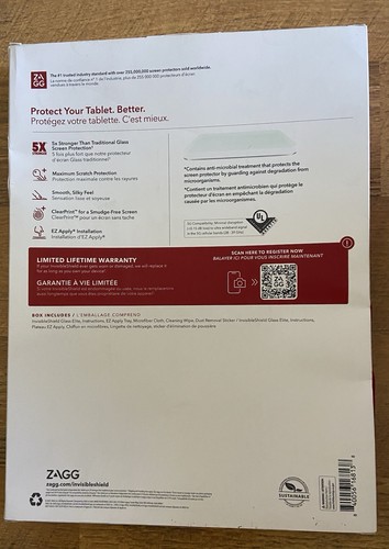 ZAGG Glass Elite iPad Pro 12.9 6th-5th-4th-3rd Gen Clear Print Max Scratch Prot - Picture 2 of 2