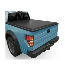AUTOSAVER88 Soft Quad-fold Truck Bed Tonneau Cover Compatible with 2004-2014 ...