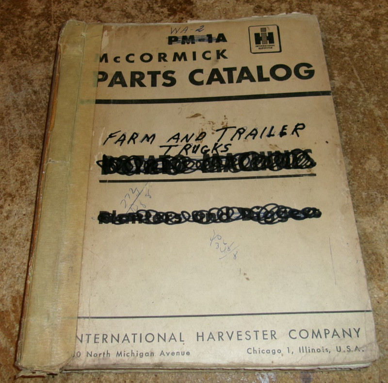 vintage McCormick farm trailer trucks + grain drills parts catalog good used