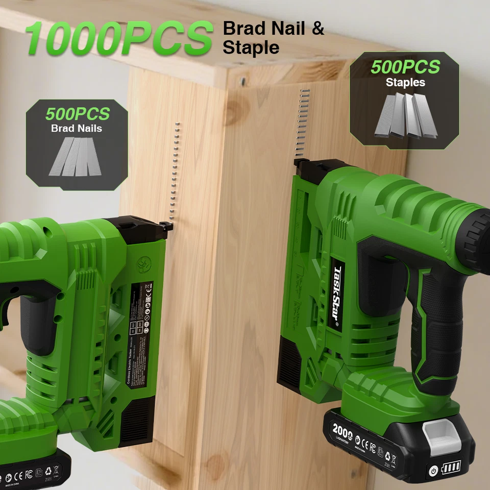 Степлер гвоздезабивной электрический TaskStar 18 калибр беспроводной гвоздезабивной пистолет аккумулятор 2x2,0 AH - Изображение 4 из 4