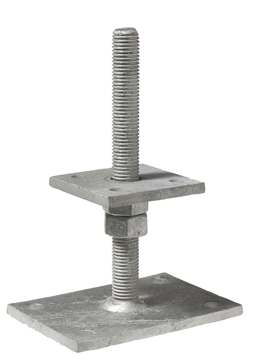 Pied de poteau réglable 40-200 mm SIMPSON pour stabiliser un carport sur sol irrégulier